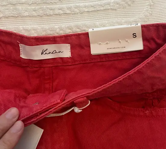 KanCan USA High Waisted Red Shorts