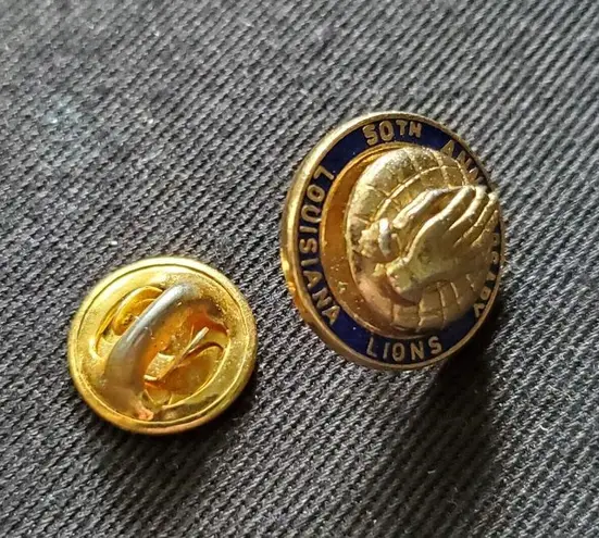 VTG Lions Club Louisiana 50th Anniversary Lapel Hat Pin Brooch Badge Pra…