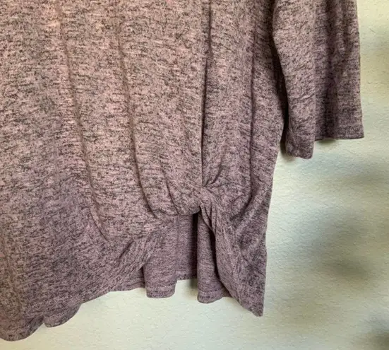 Chelsea & Theodore Twist Hem Brushed Knit Sweater Heather Marled Pink Size XXL