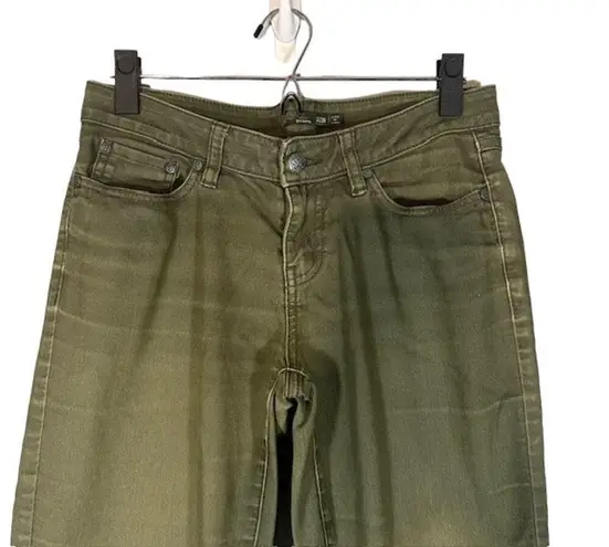 prAna Olive Green Organic Cotton Kara Low Rise Straight Leg Jeans Women Sz 2/26