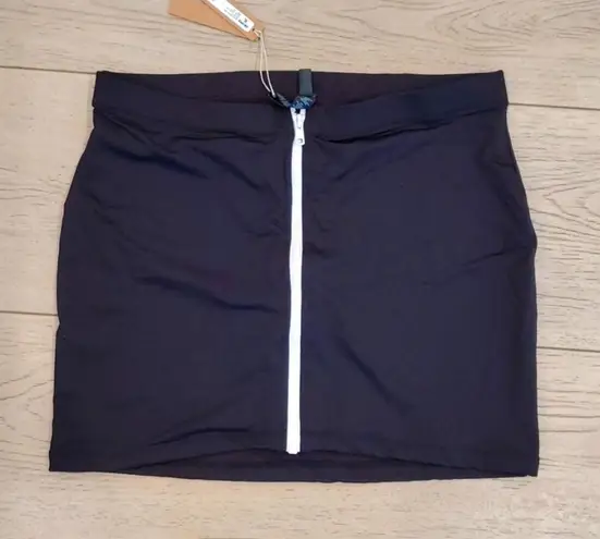 SKIMS NWT!  Zip-Up Swim Mini Skirt in Onyx