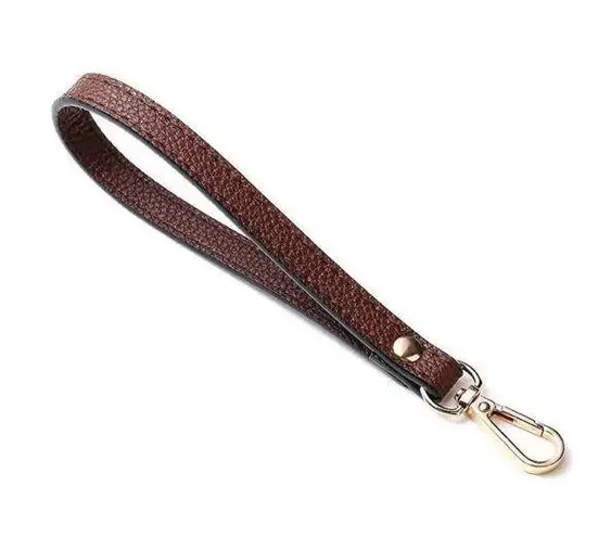 Brown and Gold Accessories Wrist Strap Purse Bag Strap 20CM PU Leather Handles