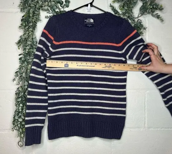 The North Face  | women wool crew neck sweater striped elbow patches