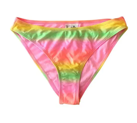 Salt & Cove Juniors Bikini Bottom Striped Colorful Shimmer Hipster Pink Green M Size undefined