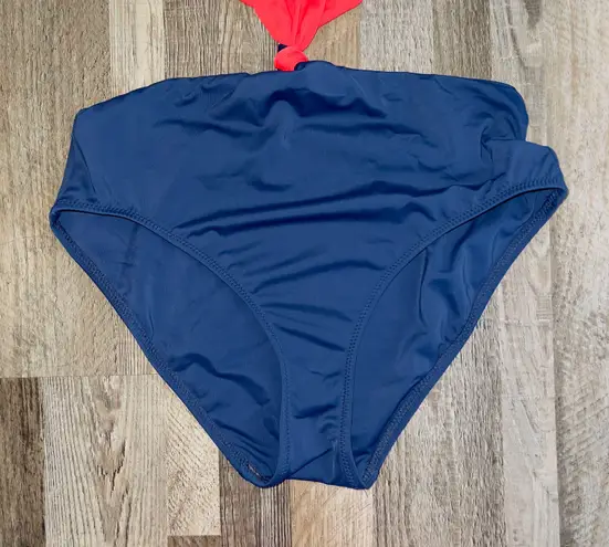 Solid & Striped Bailey Cut Out Red Blue One Piece Swimsuit