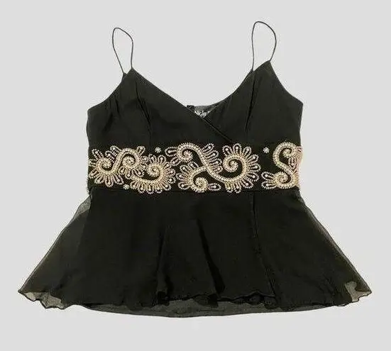 Night Way Collections Embellished Cami Top - Black - Large