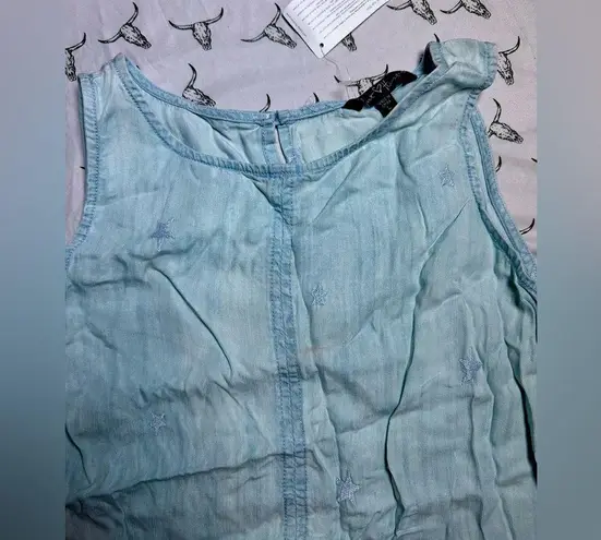 Velvet Heart NWT Denim Peplum Sleeveless Scoop Neck Stretch Waist Tank Top Large