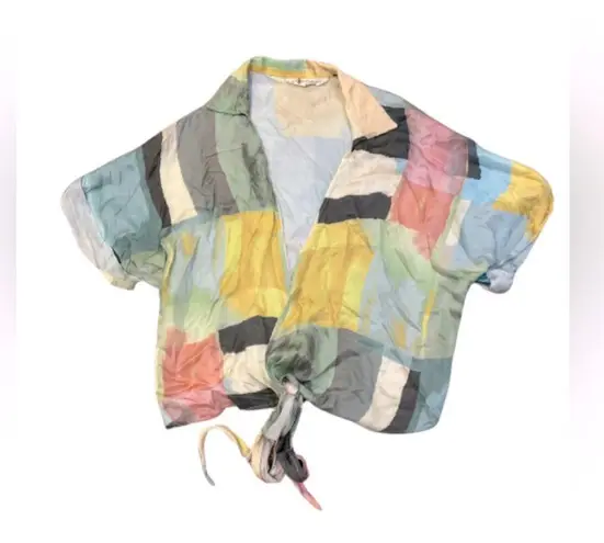 Just BEE Queen Minela & Chiara Top and Midi Gathered Tie Waist Skirt Size Small Blue