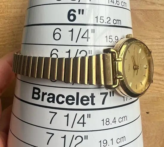 Timex Ladies Watch Vintage Gold-Tone Stainless Steel Stretch Band and Dial