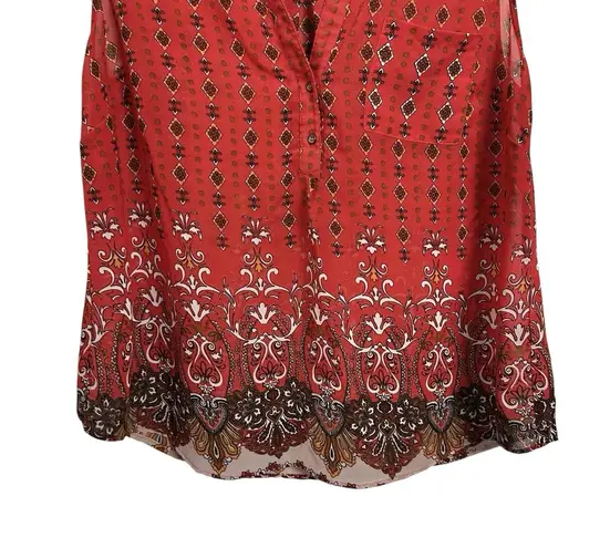 Live 4 Truth 2X Red Geometric Sleeveless Blouse Boho Festival Top Plus Size - Image 3