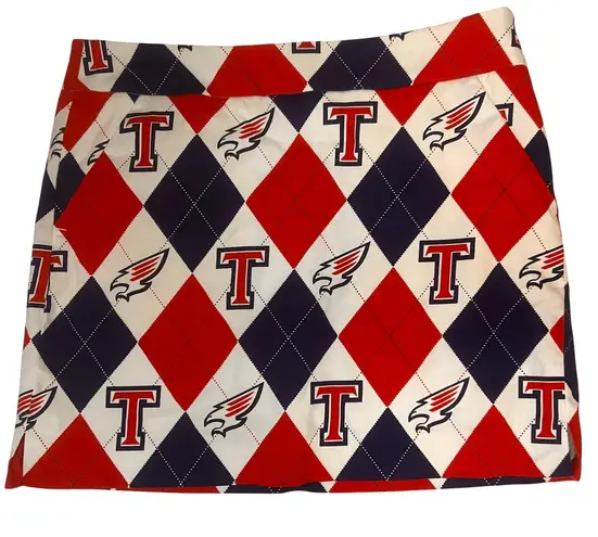 Loudmouth Ladies Argyle Eagle White Red Blue USA T Logo Stretch Size 8