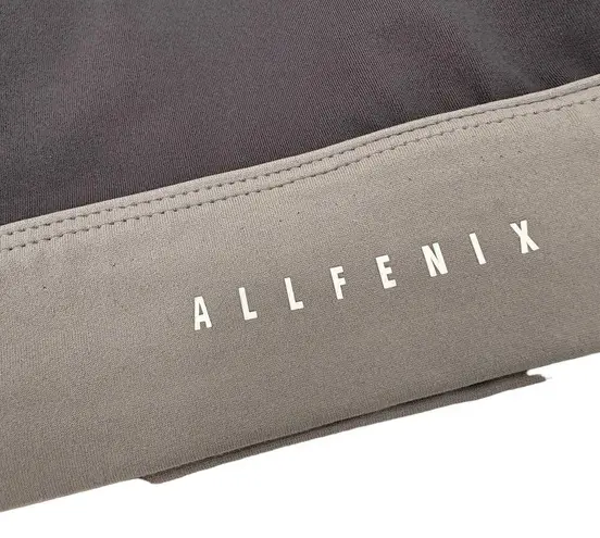 Allfenix Grey & Black Colorblock Halter Sports Bra Size Medium Gray