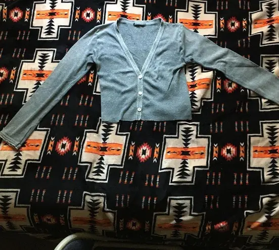 Sparkly cropped cardigan, glitter cardigan, silver cardigan Size XS