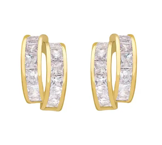 18K Gold Plated Round Earrings