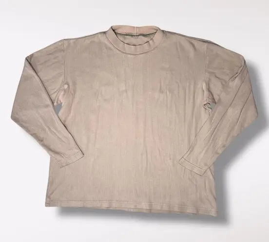 Northern Reflections Vintage Green Ribbed Long Sleeve Top Size Large