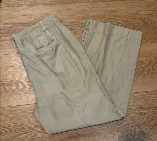 Winter Silks Vintage Silk Blend Pants Tan Khaki Pockets Size 14