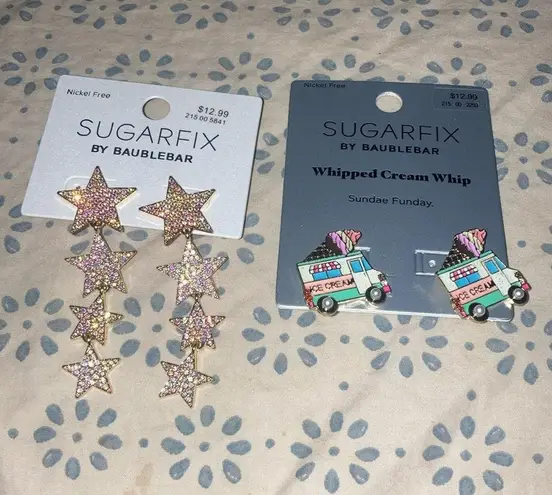 Sugarfix by Baublebar Whipped Cream Whip Ice Cream Truck & Dangly Stars Earrings