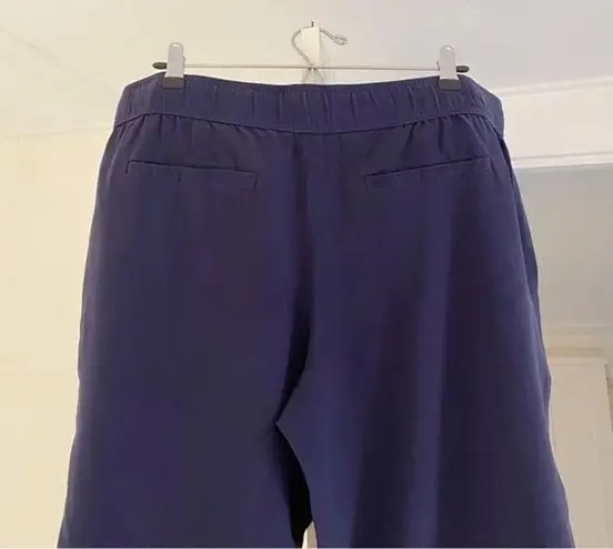 Club Monaco Silk Cropped Trousers Navy Size 10