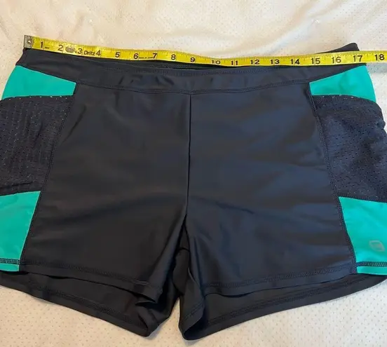 Free Country 2 Piece Swimsuit Tank & Boy Shorts Size XL 16 Aqua