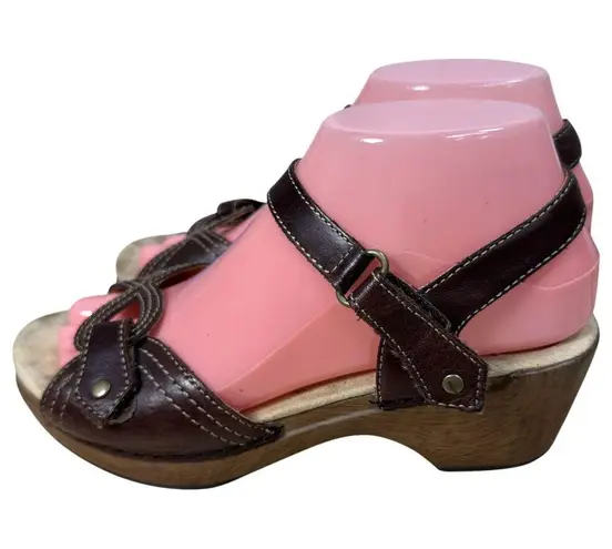 Dansko Sara Brown Leather Strappy Chunky Heel Sandals 9827027000 Size EU 37 US 7