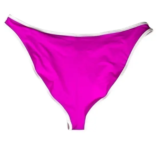 SKIMS Sporty Zipper Swim Dipped Tanga Bikini Bottoms in Hibiscus Pink Size 4X