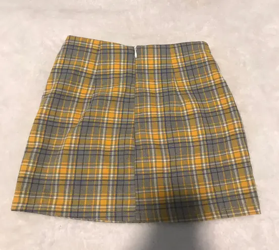 Mini Plaid High Waisted Skirt Blue