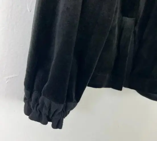 Kobi Halperin Sabrina Knit Hoodie Velvet Ruffle Trim Pullover Black Size XS EUC