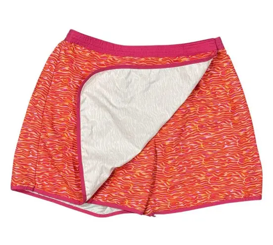 Catalina Woman's Size M 8/10 Orange Pink Swim Skort Skirt Shorts Athletic Sport