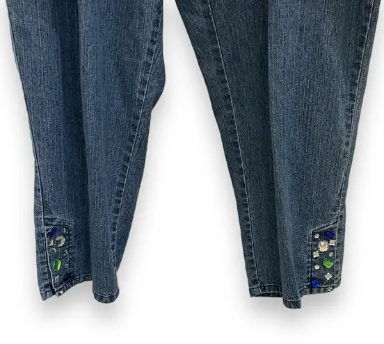 80s 90s Vintage Hearts of Palm rhinestone embellished denim jean suit Blue Size undefined