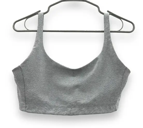Outdoor Voices Heather Gray Scoop Neck Sports Bra Sz L