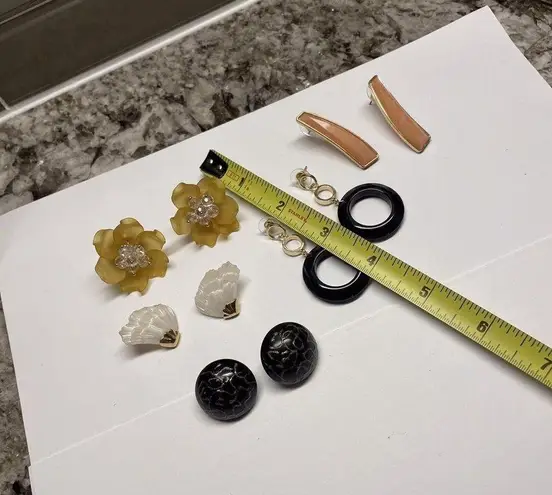 Lot Of 5 Costume Statement Earrings Pierced Dangle / Stud Mix