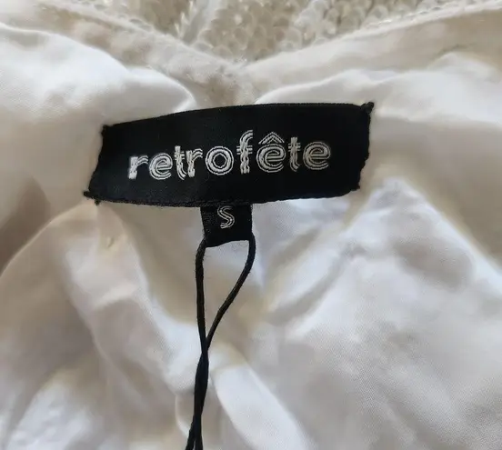 Retrofête Retrofete Rebecca Sequin Maxi Dress in White Size Small Sleeveless Belt NWT