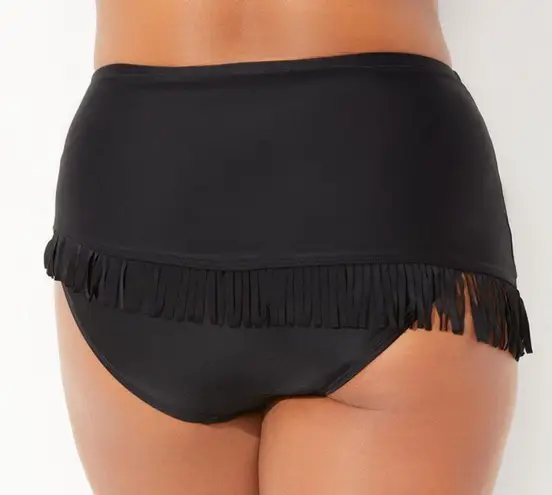 Swimsuits For All Fringe Sarong Skirt Black NEW Size 20