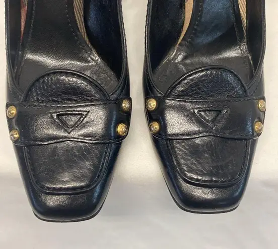 Burberry  Italy Leather studded accents Black High Heels size 38 ( 7 in US )