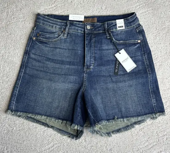 Judy Blue Women's NEW Judy Blue 1XL High Rise Tummy Control Cut Off Denim Shorts