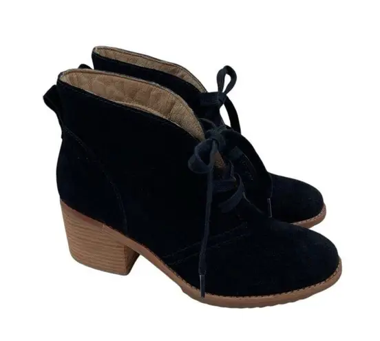 Caslon * Booties Womens 35 Black Suede Leather Ankle Heeled Whimsigoth Festival