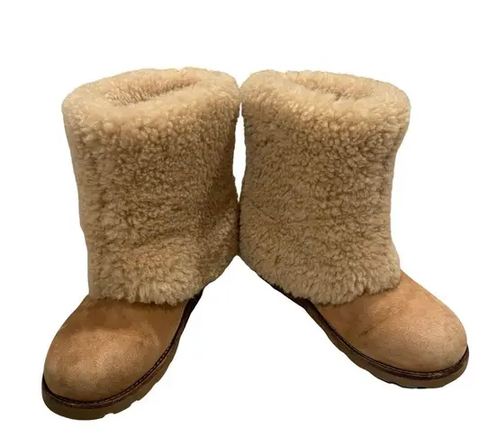 UGG  Ltd Edition Maylin Chestnut Brown Suede Shearling Boots, Serial #3220, Sz 7