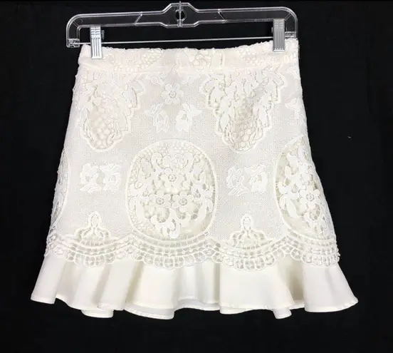 Line and Dot Mon Cherie Lace Skirt in White XS