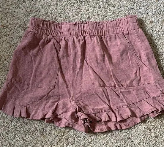 Pink Lily linen shorts