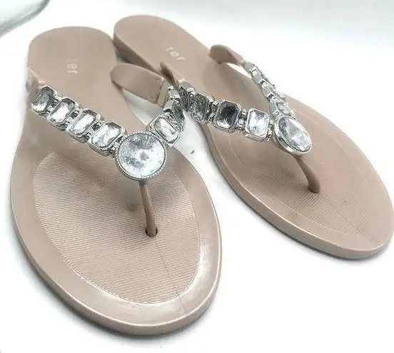 Holster Jelly Love sandals size 9
Beige Thong jeweled Silver