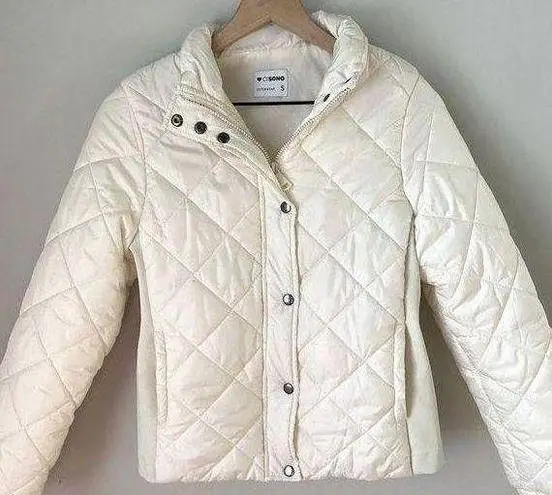 Ci Sono Puffer Jacket Eggshell Color Lightweight Women's Size Small By  Pockets!