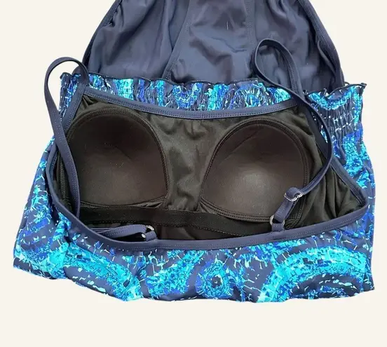 Jaclyn Smith NWOT Tankini One Piece Jewels in Nile Blue Bathing Suit - Size 10