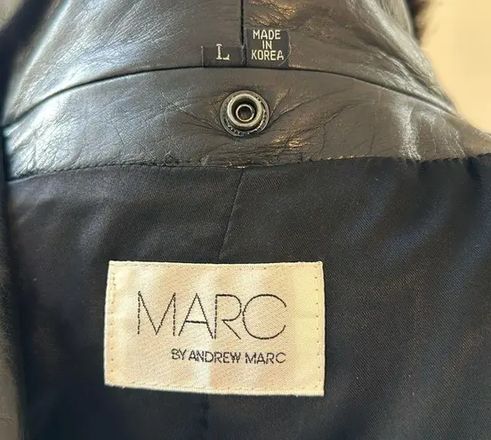 Andrew Marc Vintage Marc by Leather Jacket, lined w/genuine removable mink vest