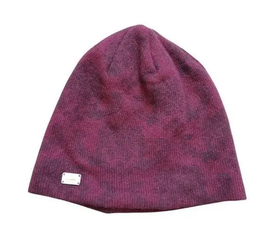 Coal Headwear Hat Wool Angora Blend Knit Beanie Women Paisley Burgandy Floral Pink