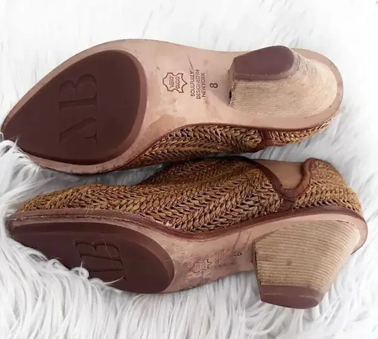 MATT BERNSON | Woven Marlow Soft Raffia Honey Tan Booties | Size 8