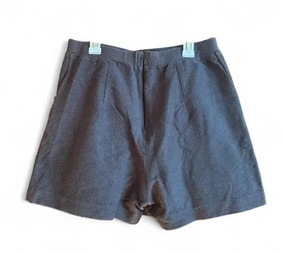 Spiritex Women's Gray Organic Cotton Zip Up Shorts Sz Large