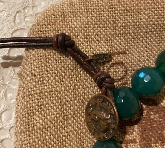 Neiman Marcus Love Heals Faceted Green Agate Bracelet Sold Out from with pouch