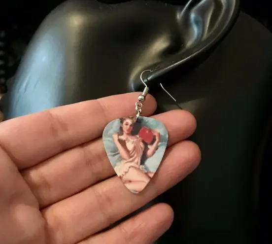 Boutique Pinup Girl Guitar Pick Earrings