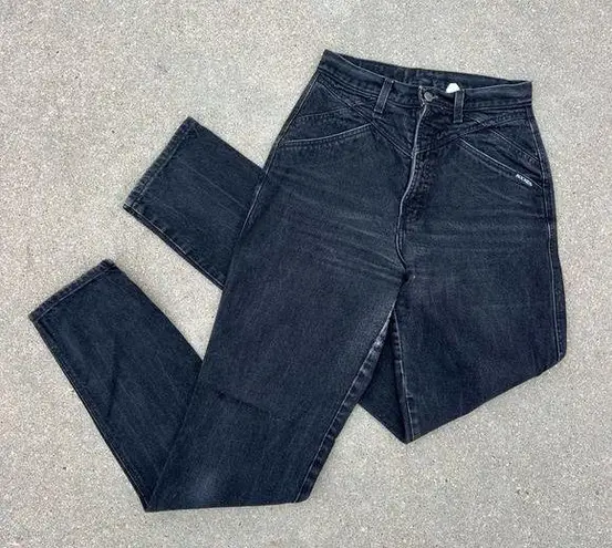 80s 90s Rockies Black High Waist Wedgie Fit Bareback Cowgirl Western Jeans Size 27