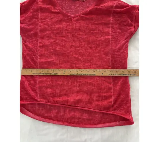 Kaktus Linen Shirt Womens Small Red Lagenlook Beach Minimalist Gauze Italy